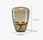 Skandinavische Glas-Tischlampe mit LED und sichtbarer Fassung