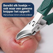 Nagelzange mit schmalen Schneidbacken und geformten Griffen für die Nagelpflege