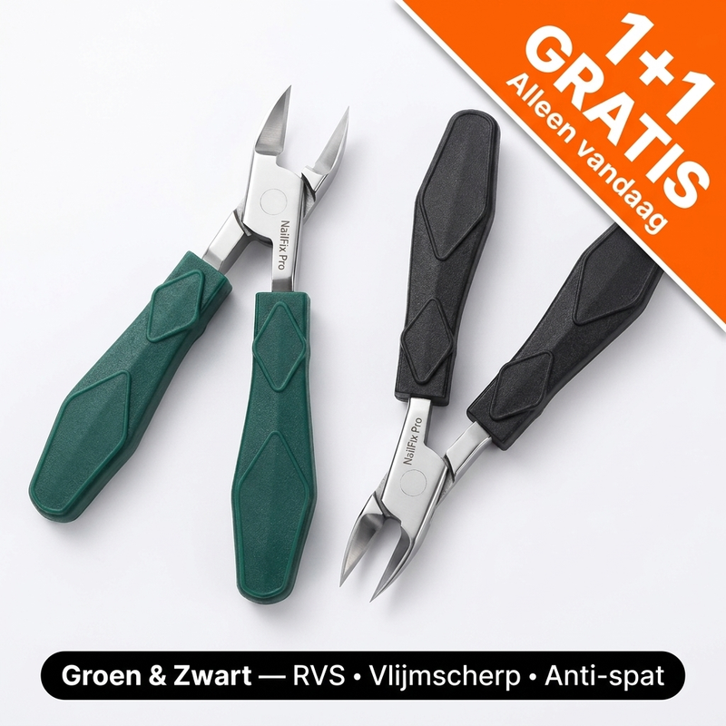 Nagelzange mit schmalen Schneidbacken und geformten Griffen für die Nagelpflege