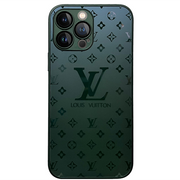 iPhone-Hülle mit dunklem Monogramm-Muster und Kameraaussparung