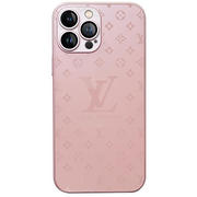 iPhone-Hülle mit dunklem Monogramm-Muster und Kameraaussparung