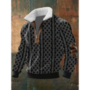 Herren-Strickpullover mit Fleecekragen