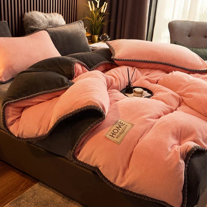 Winterwarme Samt-Fleece-Bettwäsche