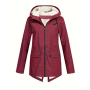 Wasserdichte Damenjacke mit Fleecefutter und Kapuze