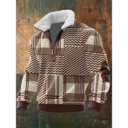 Herren-Strickpullover mit Fleecekragen