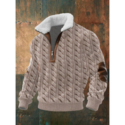 Herren-Strickpullover mit Fleecekragen