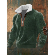 Herren-Strickpullover mit Fleecekragen