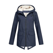 Wasserdichte Damenjacke mit Fleecefutter und Kapuze