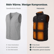 Beheizte Weste mit 9 Heizzonen für kalte Tage