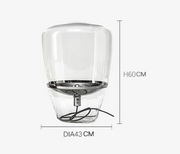 Skandinavische Glas-Tischlampe mit LED und sichtbarer Fassung