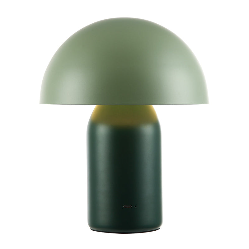 Kabellose Pilz-Tischlampe in Waldgrün