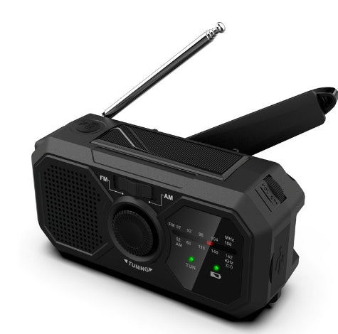 Kompaktes Notfallradio mit drei Lademöglichkeiten