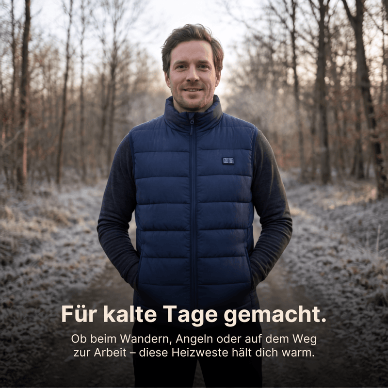 Beheizte Weste mit 9 Heizzonen für kalte Tage