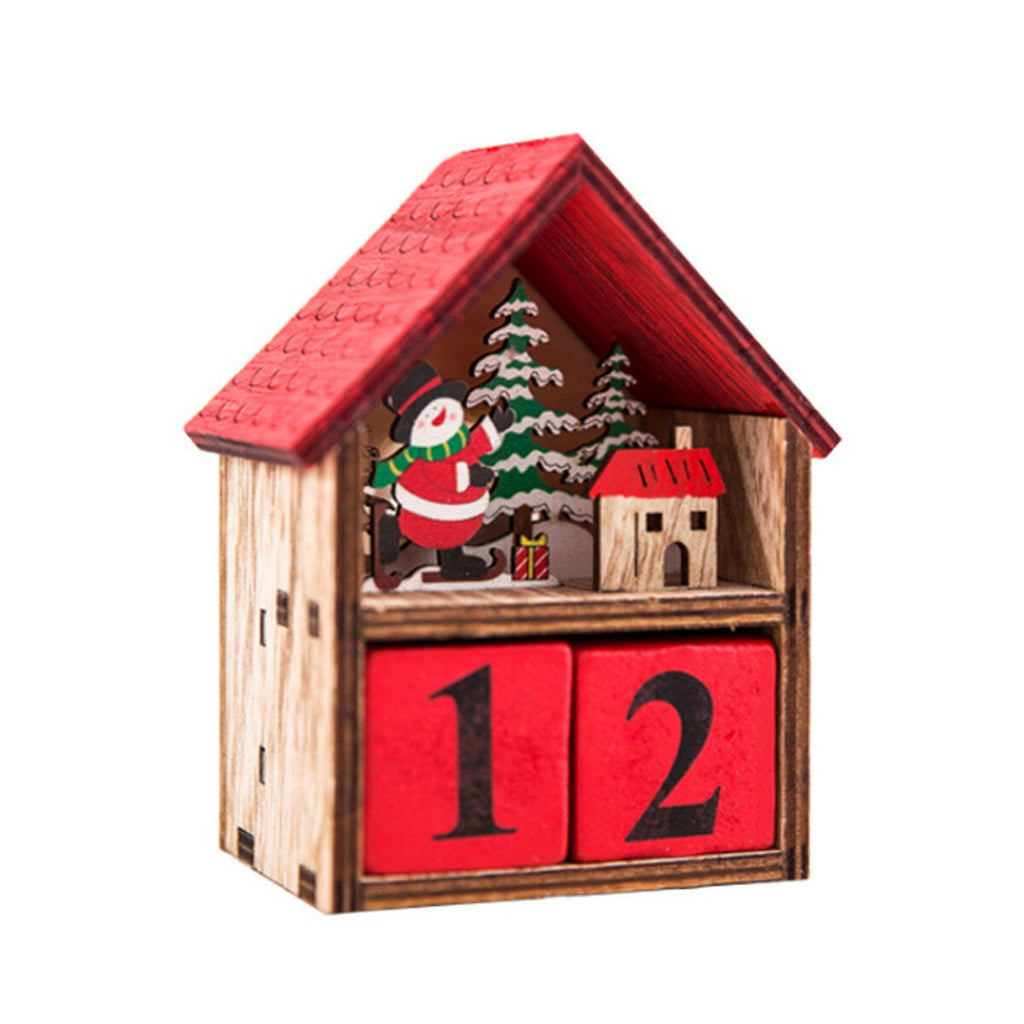Mini-Adventskalender aus Holz mit LED-Licht