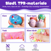 Bastelset mit transparenten Kugelformen und bunten Dekoteilen für Squishies