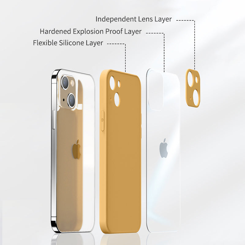 Transparente iPhone-Hülle mit mehrschichtigem Kameraschutz