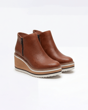 Damen-Stiefeletten mit Keilabsatz und Reißverschluss
