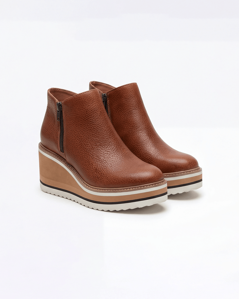 Damen-Stiefeletten mit Keilabsatz und Reißverschluss