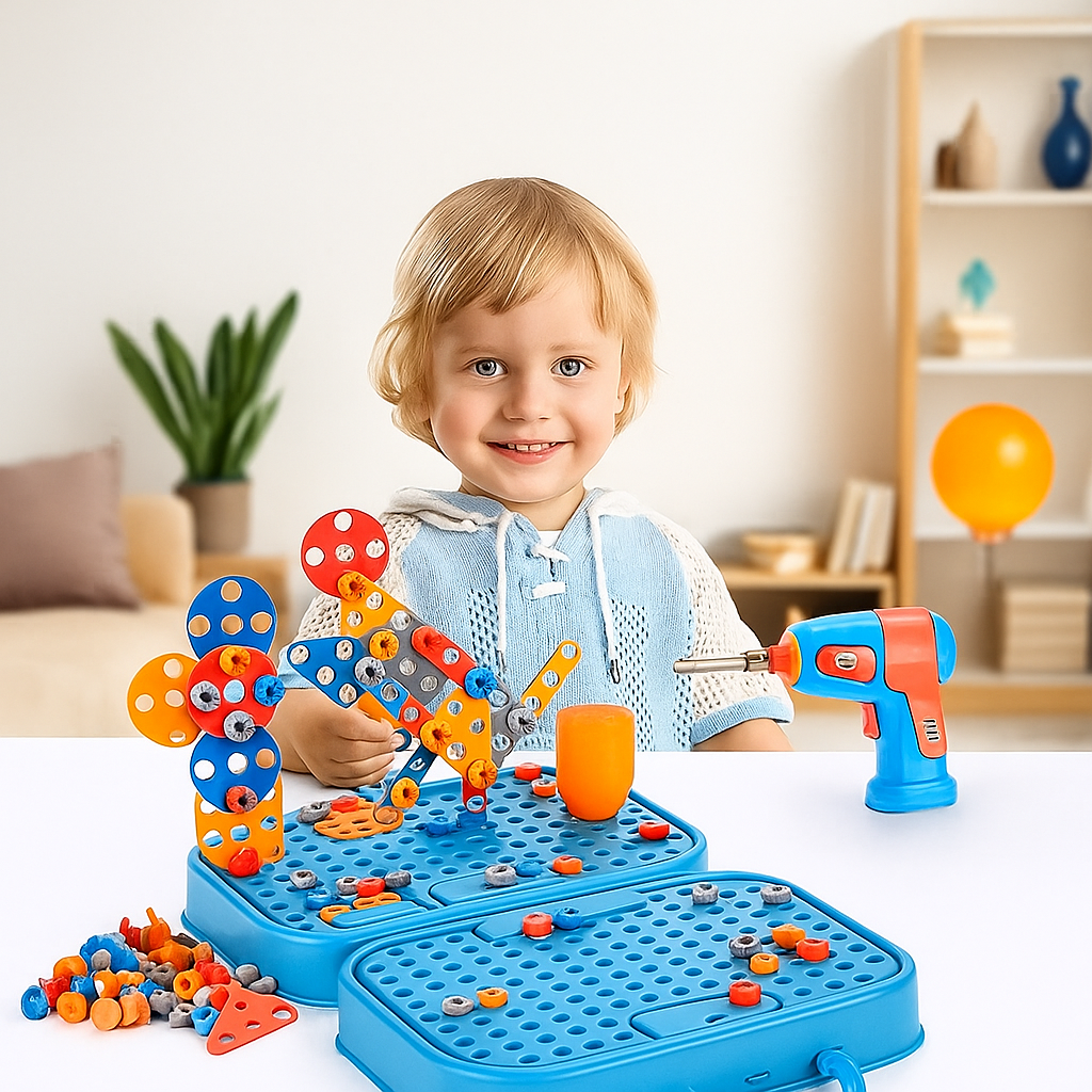 Dino-Bauset mit Spielzeug-Bohrer