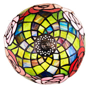 Tiffany-Tischlampe mit roten und rosa Rosen