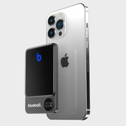 Ultraflache dunkelgraue magnetische Powerbank mit digitaler Ladeanzeige
