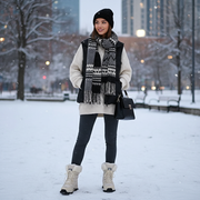 Warme Damen-Winterstiefel mit Fellkragen
