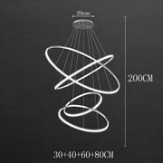LED-Kronleuchter aus schwebenden Ringen
