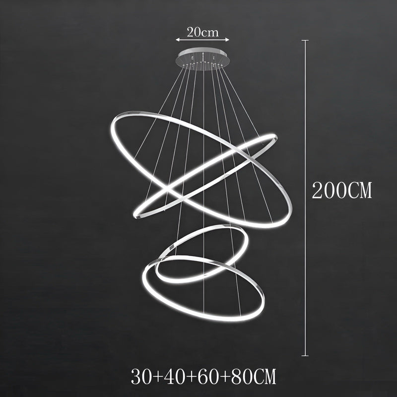 LED-Kronleuchter aus schwebenden Ringen