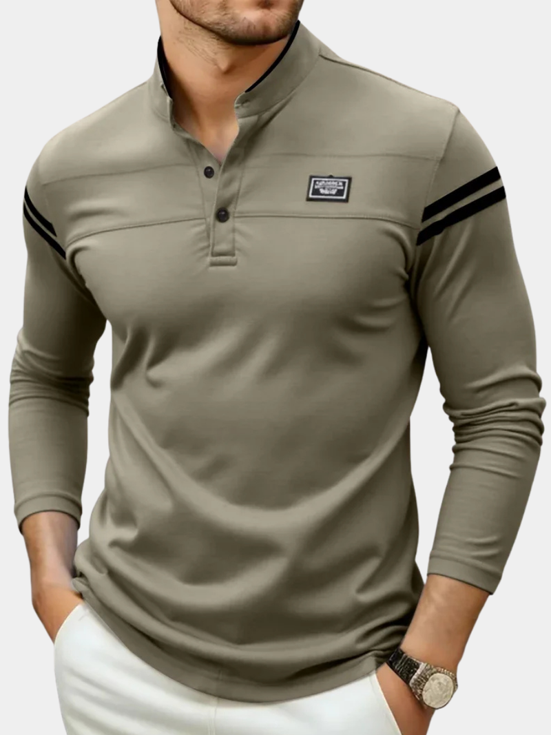 Modernes Herren-Langarmshirt mit Ärmelstreifen