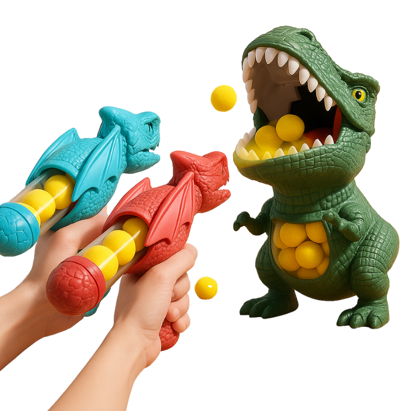 Dino-Zielspiel mit Schaumstoffbällen