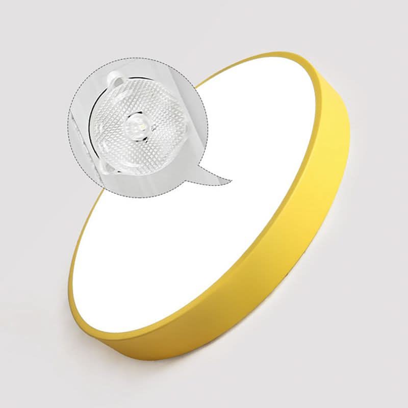 Runde LED-Deckenleuchte in Pastellfarben