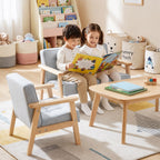 Gepolstertes Kindersofa mit Armlehnen aus Buchenholz