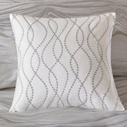 Weißes 8-teiliges Bettwäsche-Set mit wellenförmigem Jacquard-Muster