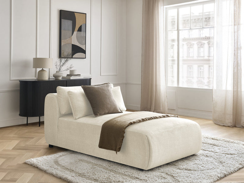 Modulare Chaiselongue mit gepolstertem Kopfteil und verlängertem Sitzbereich