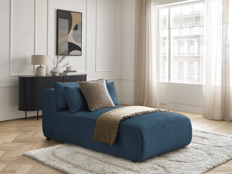 Modulare Chaiselongue mit gepolstertem Kopfteil und verlängertem Sitzbereich