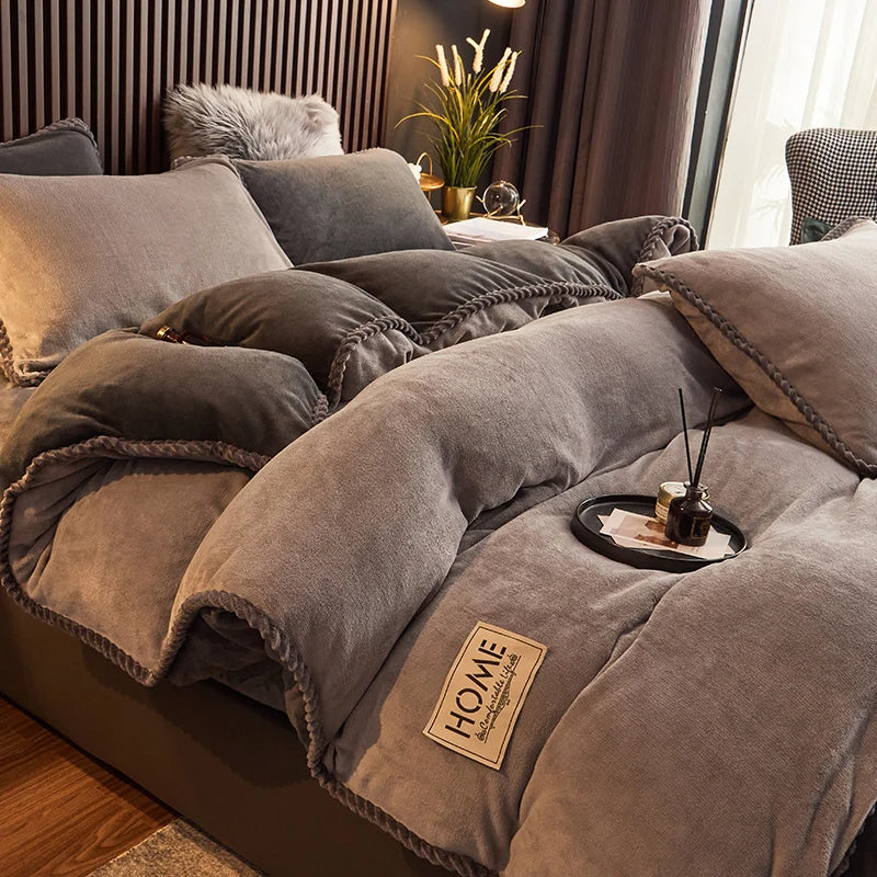 Winterwarme Samt-Fleece-Bettwäsche