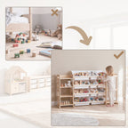 Spielzeugregal mit Boxen, Bücherfach und Netzfach