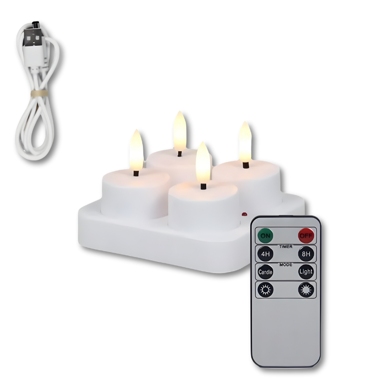 Wiederaufladbare LED-Teelichter mit Fernbedienung