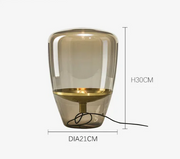 Skandinavische Glas-Tischlampe mit LED und sichtbarer Fassung