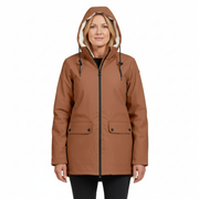 Wasserdichte Damenjacke mit Fleecefutter und Kapuze