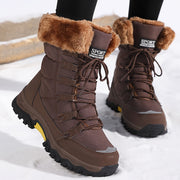 Warme Damen-Winterstiefel mit Fellkragen
