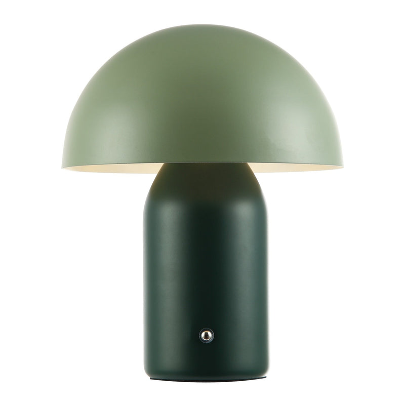 Kabellose Pilz-Tischlampe in Waldgrün