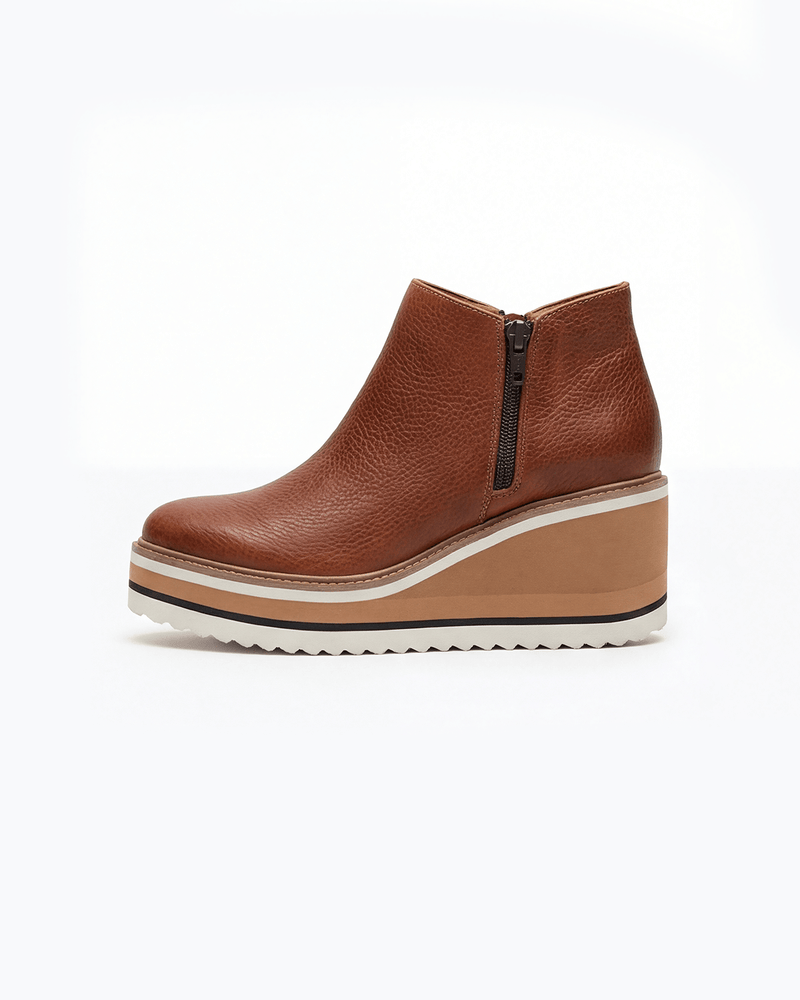 Damen-Stiefeletten mit Keilabsatz und Reißverschluss
