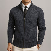 Herren-Strickjacke mit Reißverschluss und Stehkragen