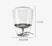 Skandinavische Glas-Tischlampe mit LED und sichtbarer Fassung