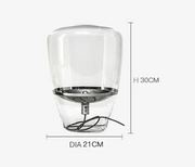 Skandinavische Glas-Tischlampe mit LED und sichtbarer Fassung