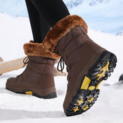 Warme Damen-Winterstiefel mit Fellkragen