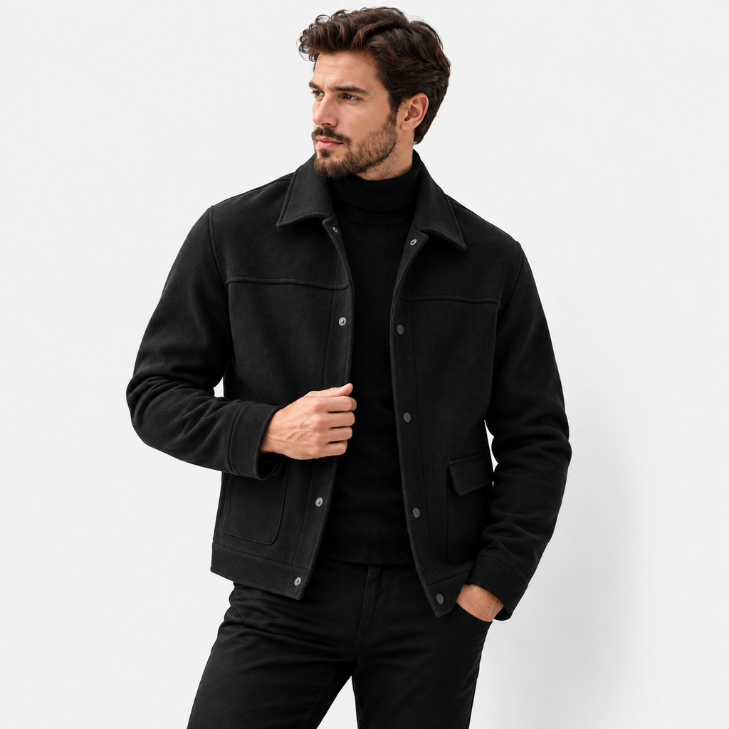 Kurze Herren-Jacke in Wolloptik