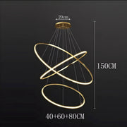 LED-Kronleuchter aus schwebenden Ringen
