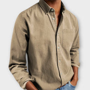 Lässiges Herren-Langarmhemd in Jeans-Optik